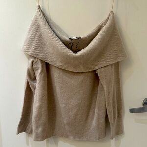 Cashmere White + Warren off-shoulder sweater top NWOT